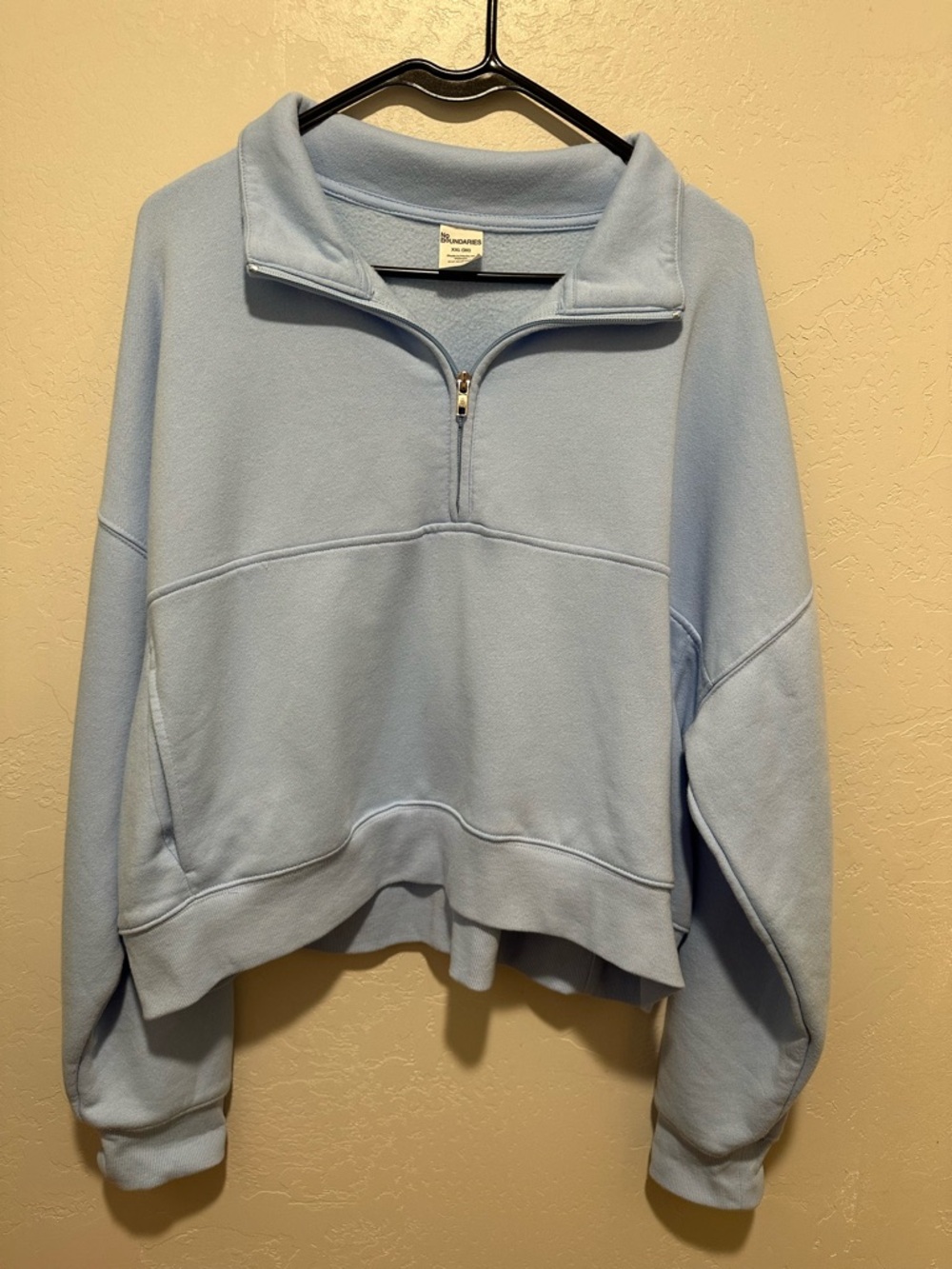 No Boundaries Pastel Blue Half-Zip Sweatshirt